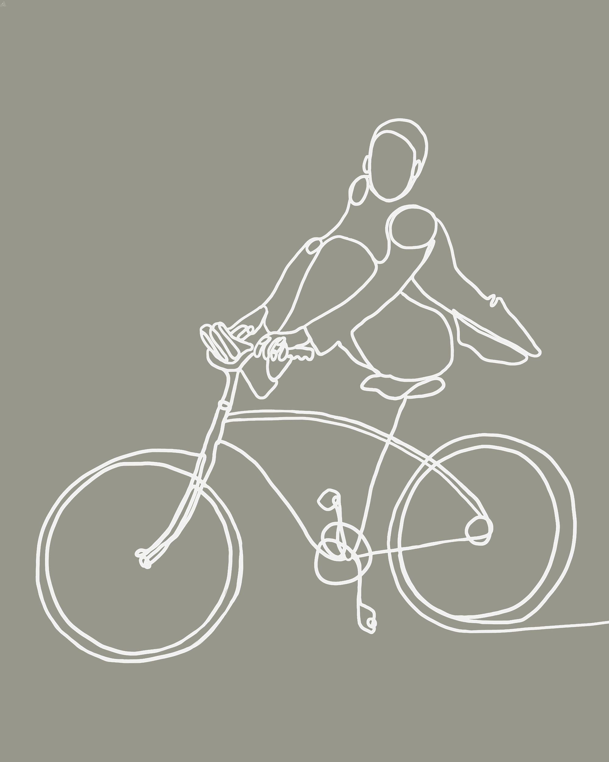 Drawing Bike Foot Artistic Cycling Man As Donkey With Wheels On