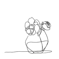 Line Flowers in Vase